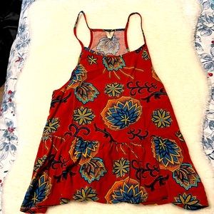 ROXY burnt orange paisley floral top